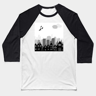 Cloudy City Day Baseball T-Shirt